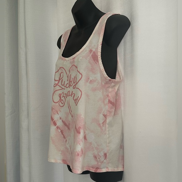 Lucky Brand Tank Top, Size Large, White Pink - Picture 4 of 7